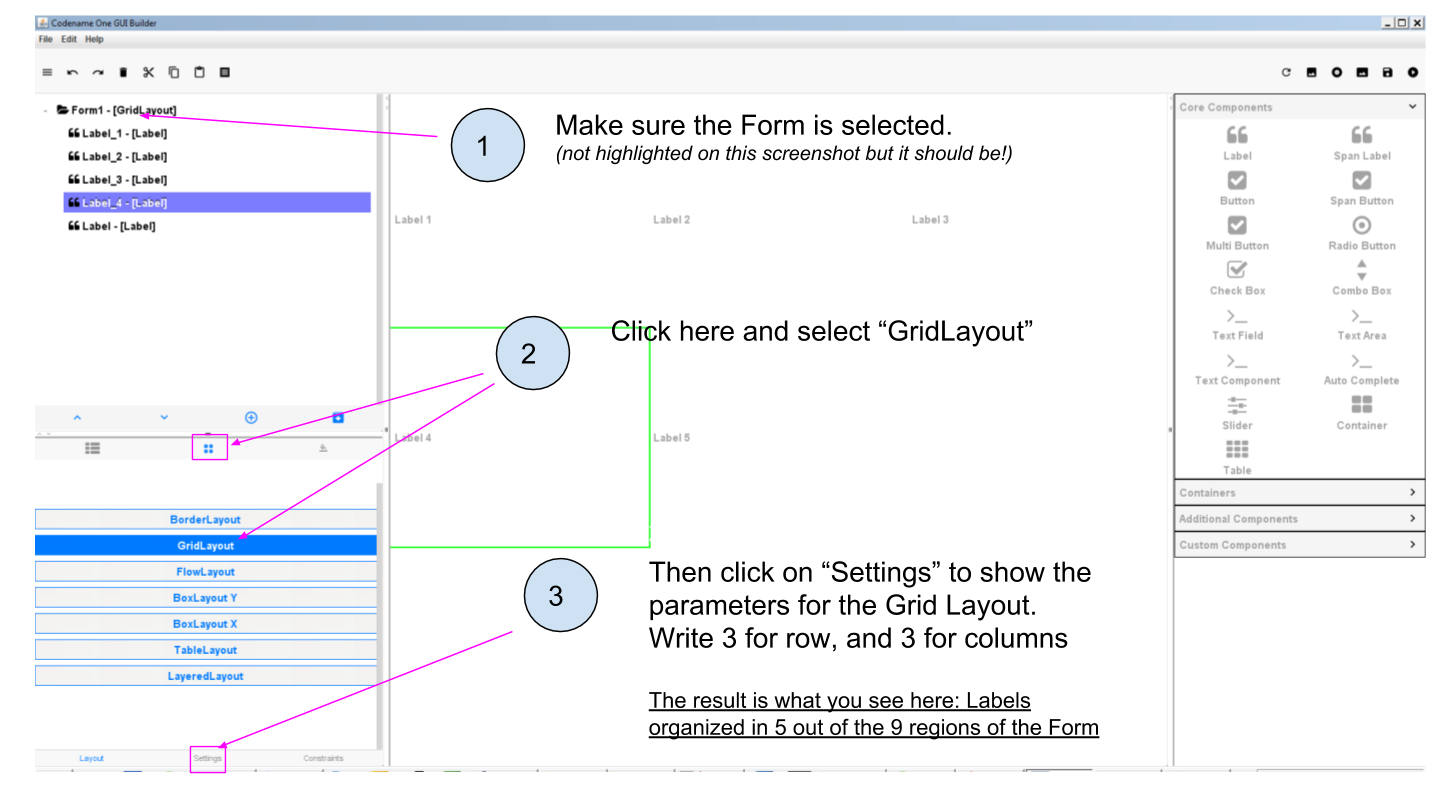 Applying a Grid Layout to the Form