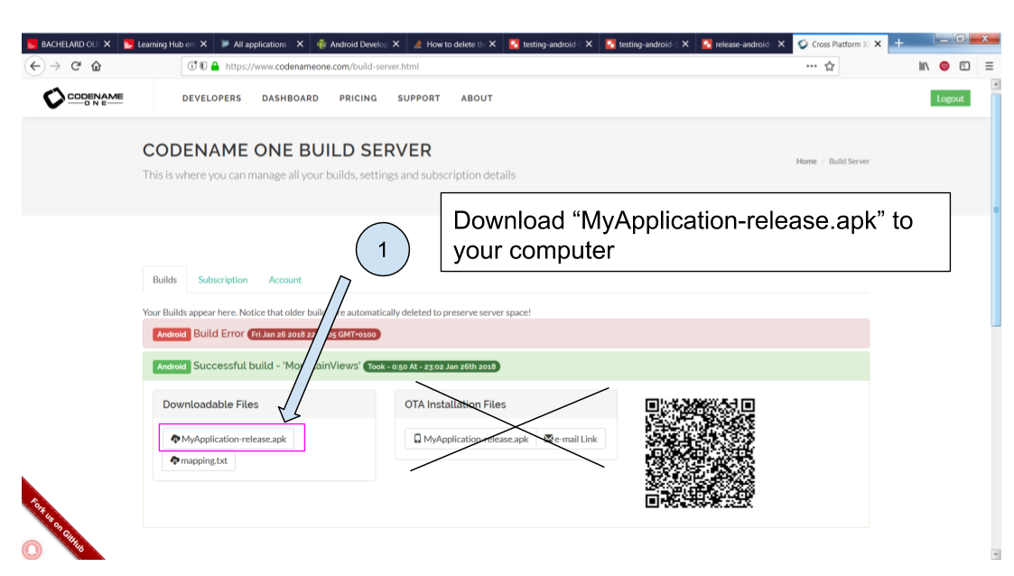 Downloading the apk file to your computer